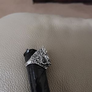 Wolf Head Decor Ring For Men's.